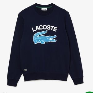 Lacoste Men's Classic Fit Cotton Fleece Sweatshirt color: Navy Blue